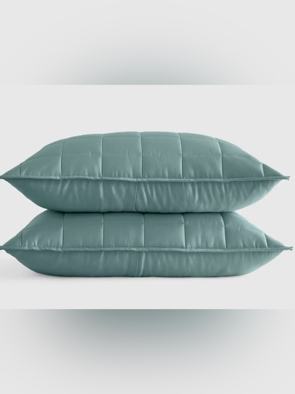 NWOT Quince Bamboo Box Quilted Sham Set, King (Ocean)
